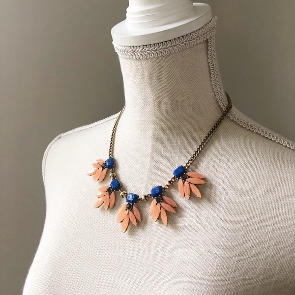 J. Crew Jewelry - J. Crew Coral & Blue Statement Necklace